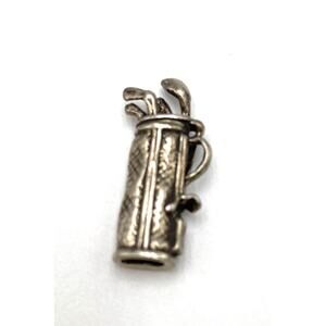 925 Golf Clubs Bag Pendant Charm Vintage Sterling Silver 4.67g